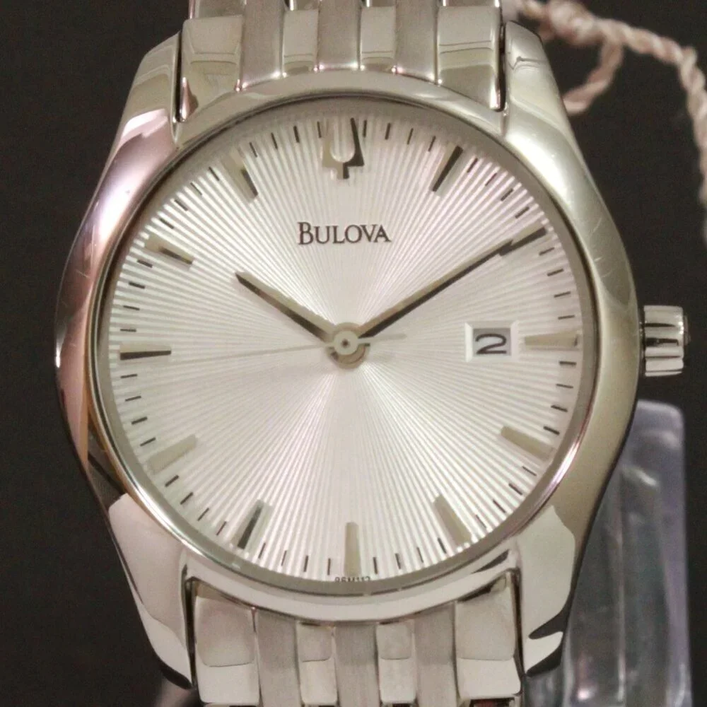 Bulova Ladies Classic Watch Silver Textured Dial Raised Indices Stainless 29mm - Picture 9 of 13